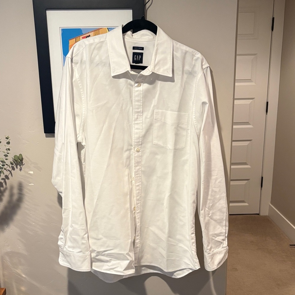 GAP Oxford Button-Down Shirt - white